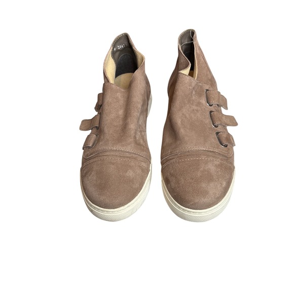 Stuart Weitzman Suede Leather Slip On Strap High Sneaker Size 6 Comfortable - Picture 1 of 7